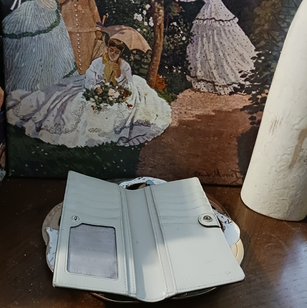 👛👜 Ralph Lauren Iconic Blue&Beige🌼 🌸Vintage Leather Wallet♥️Nice Gift 🎁 💙 - Picture 16 of 16